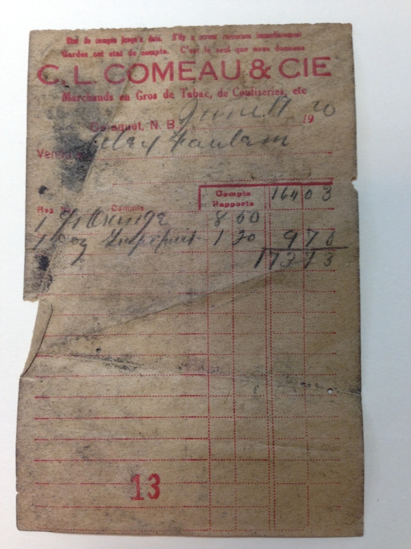 Old CL Comeau invoices